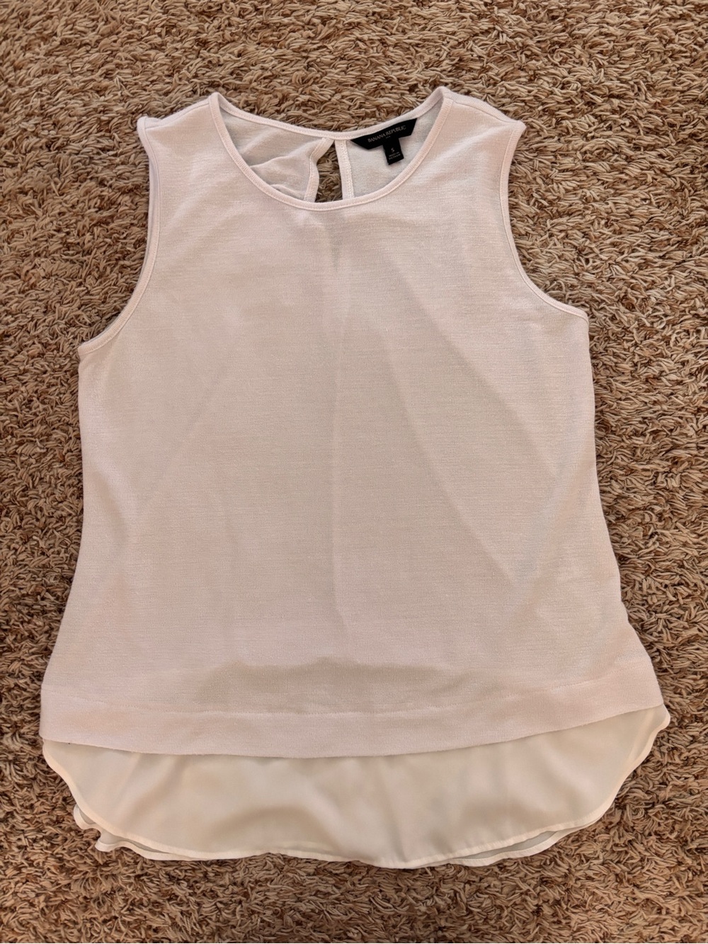 Banana Republic Pale Pink Sleeveless Layered Shell Top